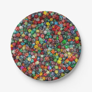 Plato De Papel Colorfull Dice Paper Plate
