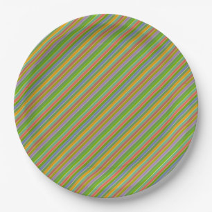 Plato De Papel Colorida banda diagonal moderna