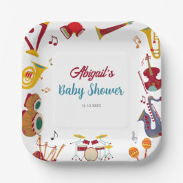 Plato De Papel Colorida placa musical única de papel Baby Shower