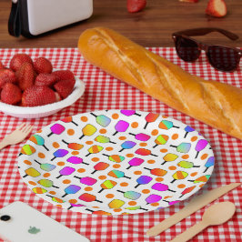 Plato De Papel Coloridas palas de peletería, bolas de Naranja