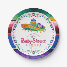 Plato De Papel Coloridas placas Baby Shower de la Fiesta de Sombr