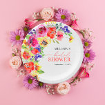 Plato De Papel Coloridas Placas de papel de ducha de novia floral<br><div class="desc">Captura la esencia de la elegancia con nuestras coloridas planchas de papel de ducha con flores. Esta exquisita invitación se caracteriza por sus tonos vibrantes y sus intrincados diseños florales, creando una impresionante obra maestra. La acuarela aporta un toque de arte y sofisticación, dando un toque de moda y una...</div>