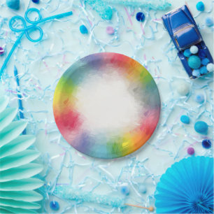 Plato De Papel Coloridas Placas De Papel Redondo Moderno Elegante