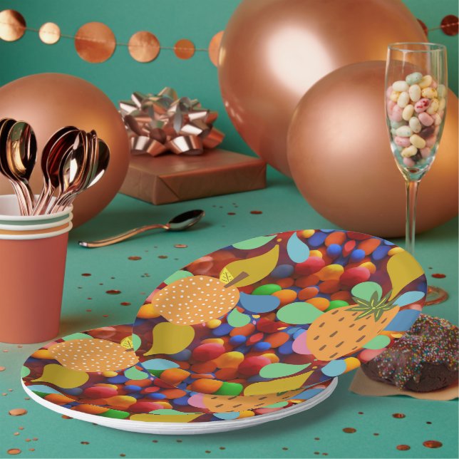 Plato De Papel colorido (Multi)