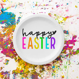 Plato De Papel Colorido ajuste de mesa de Happy Easter