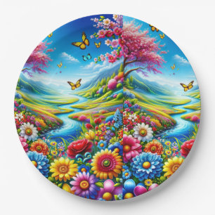 PLATO DE PAPEL COLORIDO FUNDA MANDALA