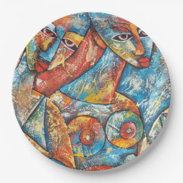 Plato De Papel Colorido graffiti