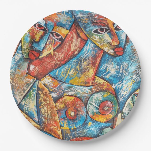 Plato De Papel Colorido graffiti (Anverso)