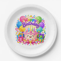 Plato de Papel Colorido para Fiesta de Cumpleaños