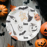 Plato De Papel Colorido patrón de miedo de Halloween<br><div class="desc">Colorido patrón de miedo de Halloween</div>