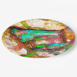 Plato De Papel Colorido - Rústico y duro como el bronce