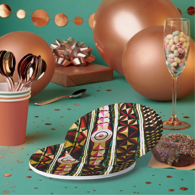 Plato De Papel Colorido techo de la iglesia española (Multi)