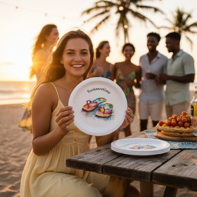 Plato De Papel coloridos flops de labios acuáticos personalizable (Subido por el creador)