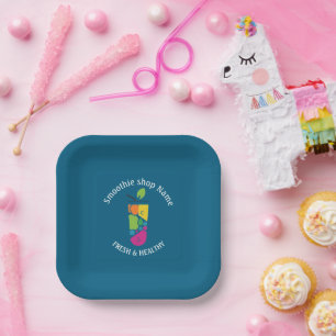 Plato De Papel Coloridos Kawaii Yogur Dulce Smoothies Jugo de Fru