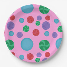 Coloridos puntos de Polka Celebración Placas de pa