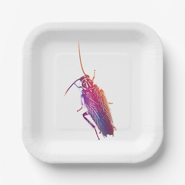 Plato De Papel Colourful cockroach plates (Anverso)