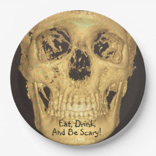 Plato De Papel Coma, Bebe Y Da Miedo Al Calavero