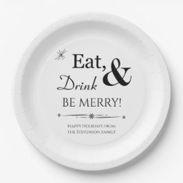 Plato De Papel Coma Bebidas Y Sé Navidades Más Retro A Mediados D