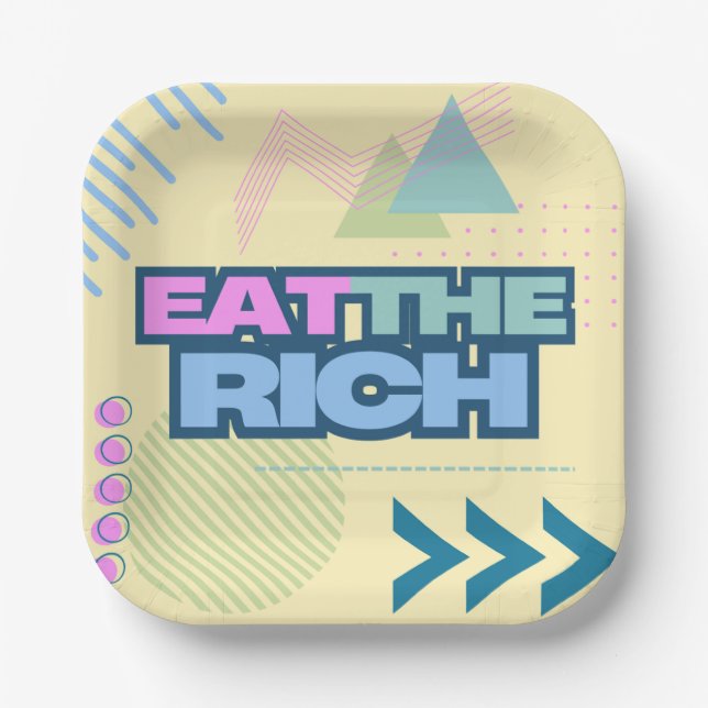 Plato De Papel Coma las ricas placas de vibración de los años 90 (Anverso)