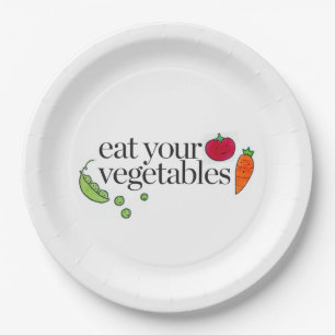 Plato De Papel Coma sus verduras