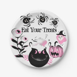 Plato De Papel Coman sus tratamientos la fiesta de Halloween más 