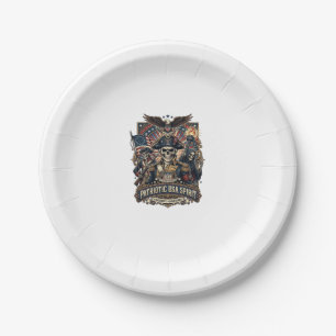 Plato De Papel Comandante de cráneo colonial patriótico Sk oscuro