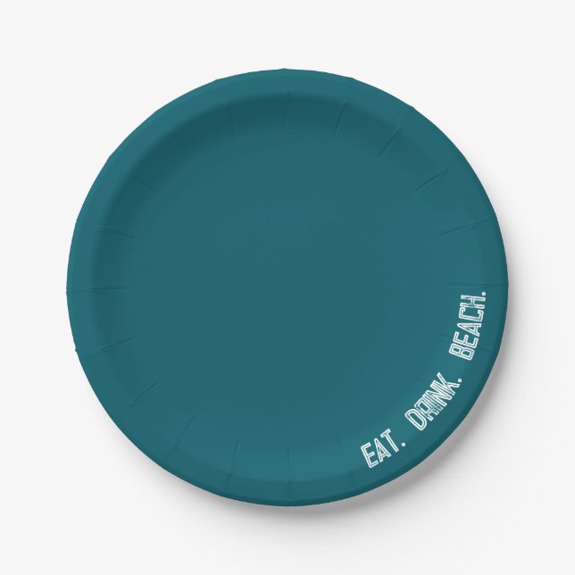 Plato De Papel COME. BEBIDA. PLAYA. Placas fiesta (Anverso)
