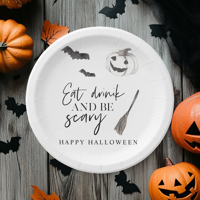 Plato De Papel Come Bebida Y Da Miedo | Feliz Halloween (Subido por el creador)