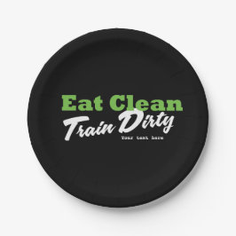 Plato De Papel COME LIMPIO ENTrena SUCIO Fiesta de Gimnasio Fitne