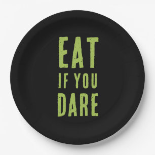 Plato De Papel Come Si Te Atreves Fiesta de Halloween Divertida