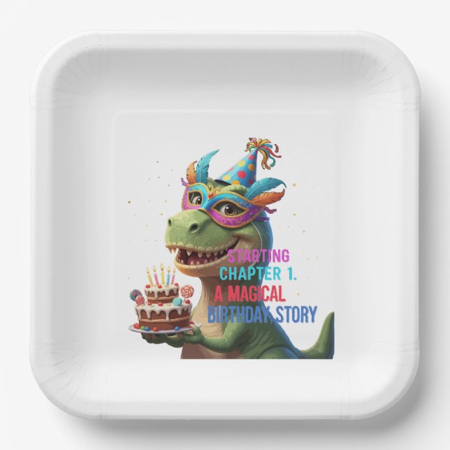 Plato De Papel Comenzando Capítulo 1 - Cumpleaños número 1 del Di (Anverso)