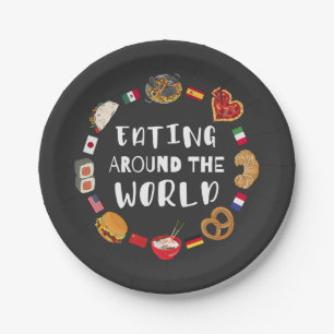Plato De Papel Comer alrededor del mundo