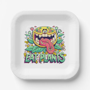 Plato De Papel Comer Plantas