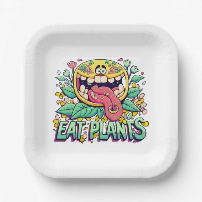 Plato De Papel Comer Plantas (Anverso)