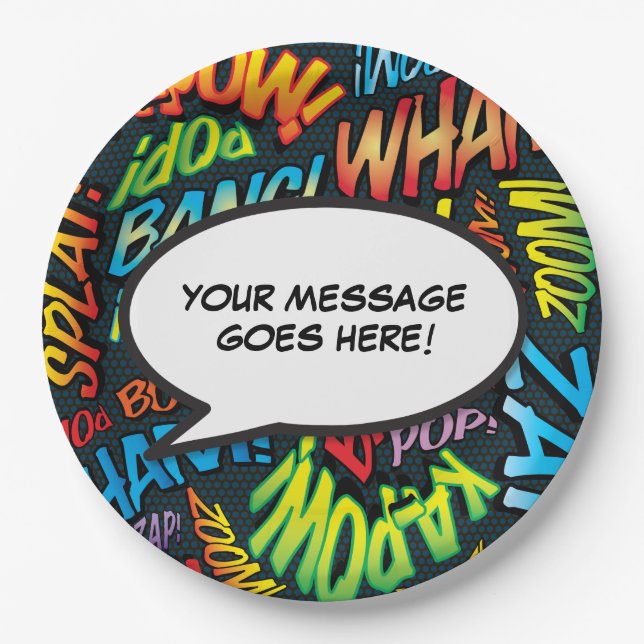 Plato De Papel Comic Book Modern Fun Speech Bubble (Anverso)