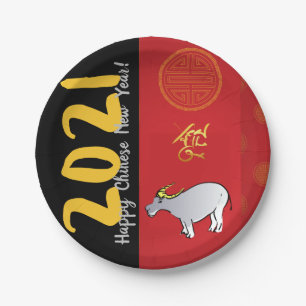 Plato De Papel Comics Año Ox Chino Tradicional 2021 PP
