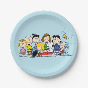 Plato De Papel Cómics de Peanuts Charlie Brown y pandilla