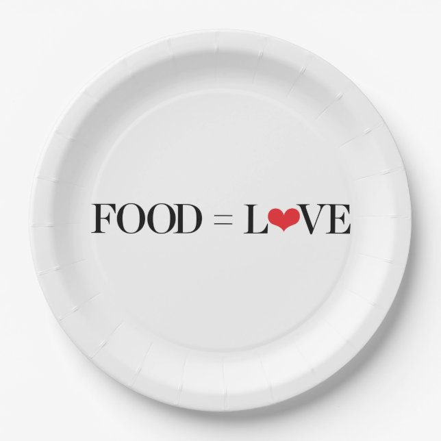 Plato De Papel Comida = amor (Anverso)