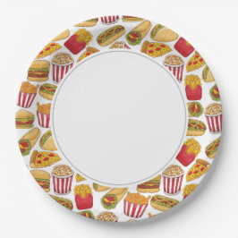 Plato De Papel Comida chatarra