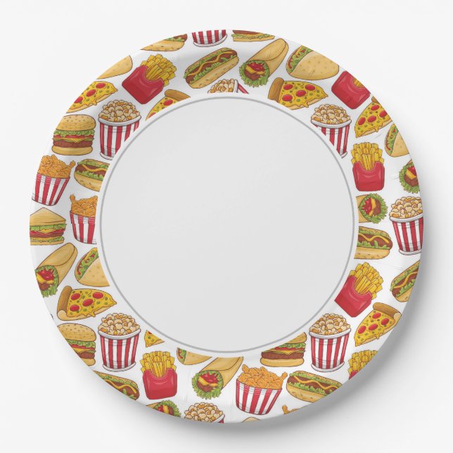 Plato De Papel Comida chatarra (Anverso)