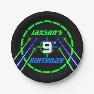 Plato De Papel Comida de fiesta de cumpleaños con etiqueta láser