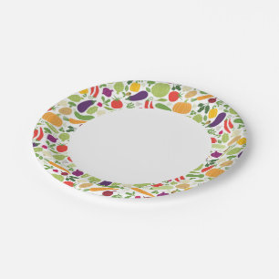 Plato De Papel Comida de fondo blanco