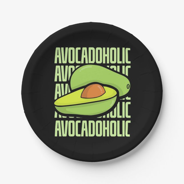Plato De Papel Comida de fruta de aguacate (Anverso)