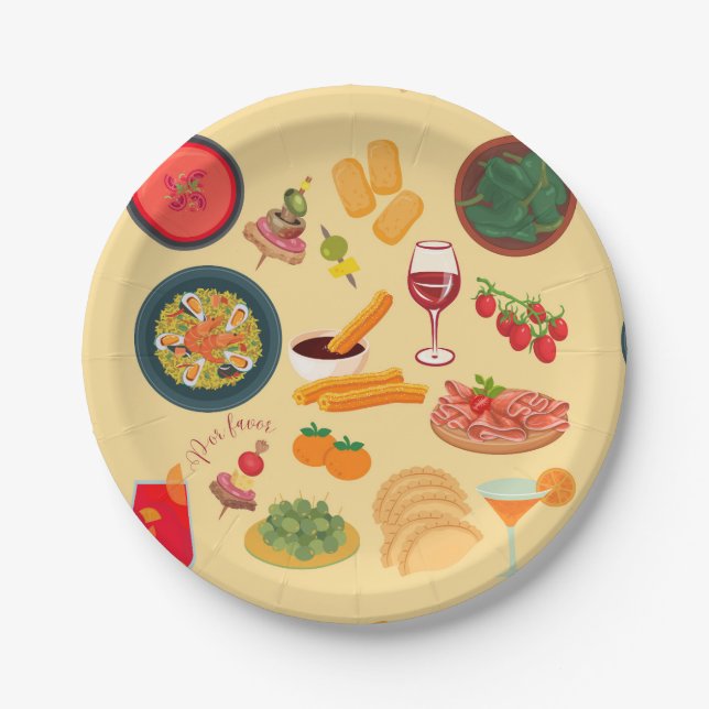 Plato De Papel Comida España (Anverso)