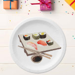 Plato De Papel Comida Fiesta Sushi Lover Watercolor<br><div class="desc">Este diseño se puede personalizar eligiendo la opción Editar diseño. También puede transferir a otros artículos. Póngase en contacto conmigo en colorflowcreations@gmail.com o utilice la opción de chat en la parte superior de la página si desea tener este diseño en otro producto o necesita ayuda. Ver más de mis diseños...</div>