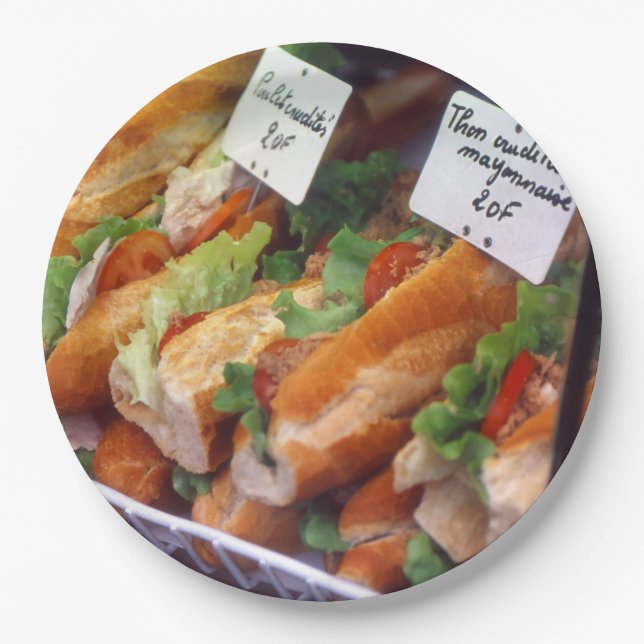 Plato De Papel Comida francesa (Anverso)