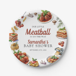 Plato De Papel Comida italiana | Baby Shower acuarela