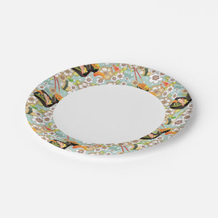 Plato De Papel Comida japonesa: Patrón de sushi 4