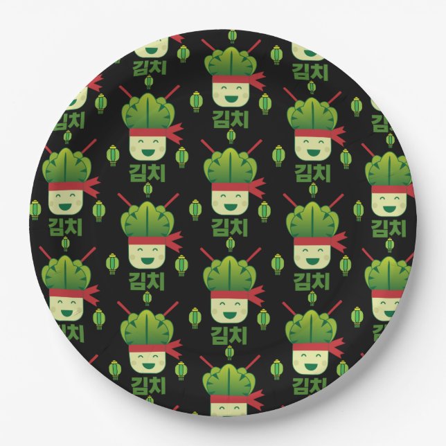 Plato De Papel Comida kimchi asiática (Anverso)