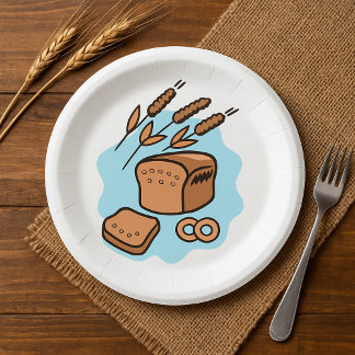 Plato De Papel Comida rústica para granjas de pan integral